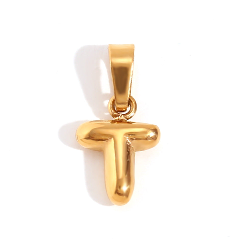 Wholesale Stainless Steel Gold Mini Bubble Letter Pendant